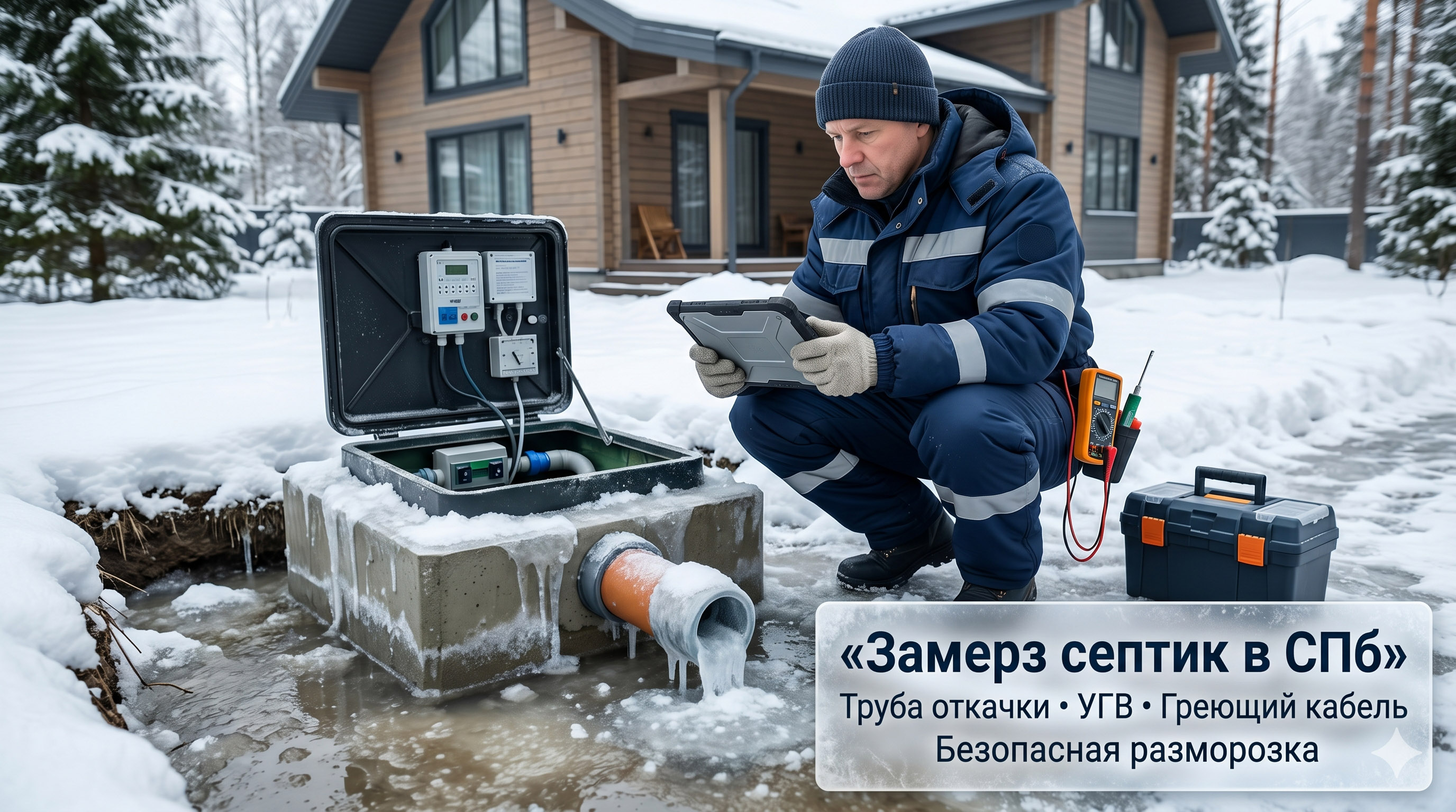 Замерз септик в Ленинградской области: почему замерзает труба откачки и как безопасно разморозить систему