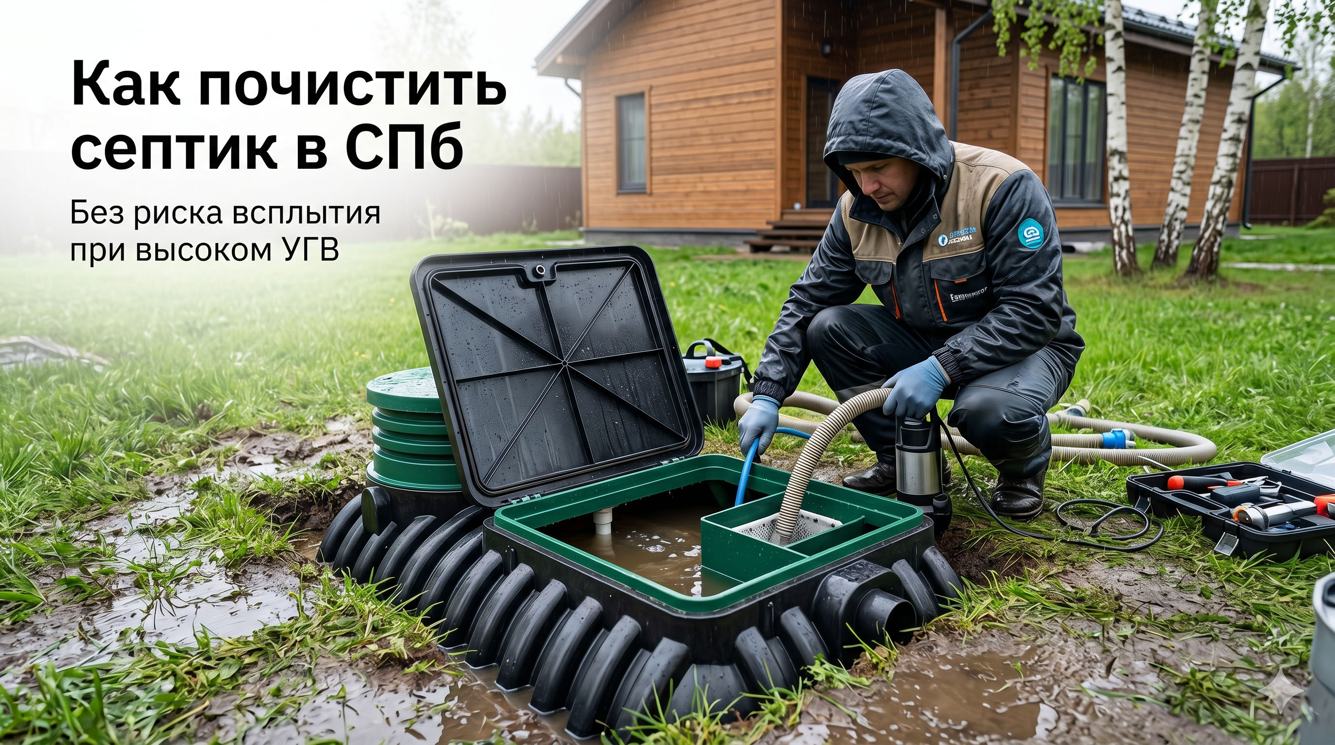 Обслуживание автономной канализации в СПб: как правильно почистить септик при высоком УГВ