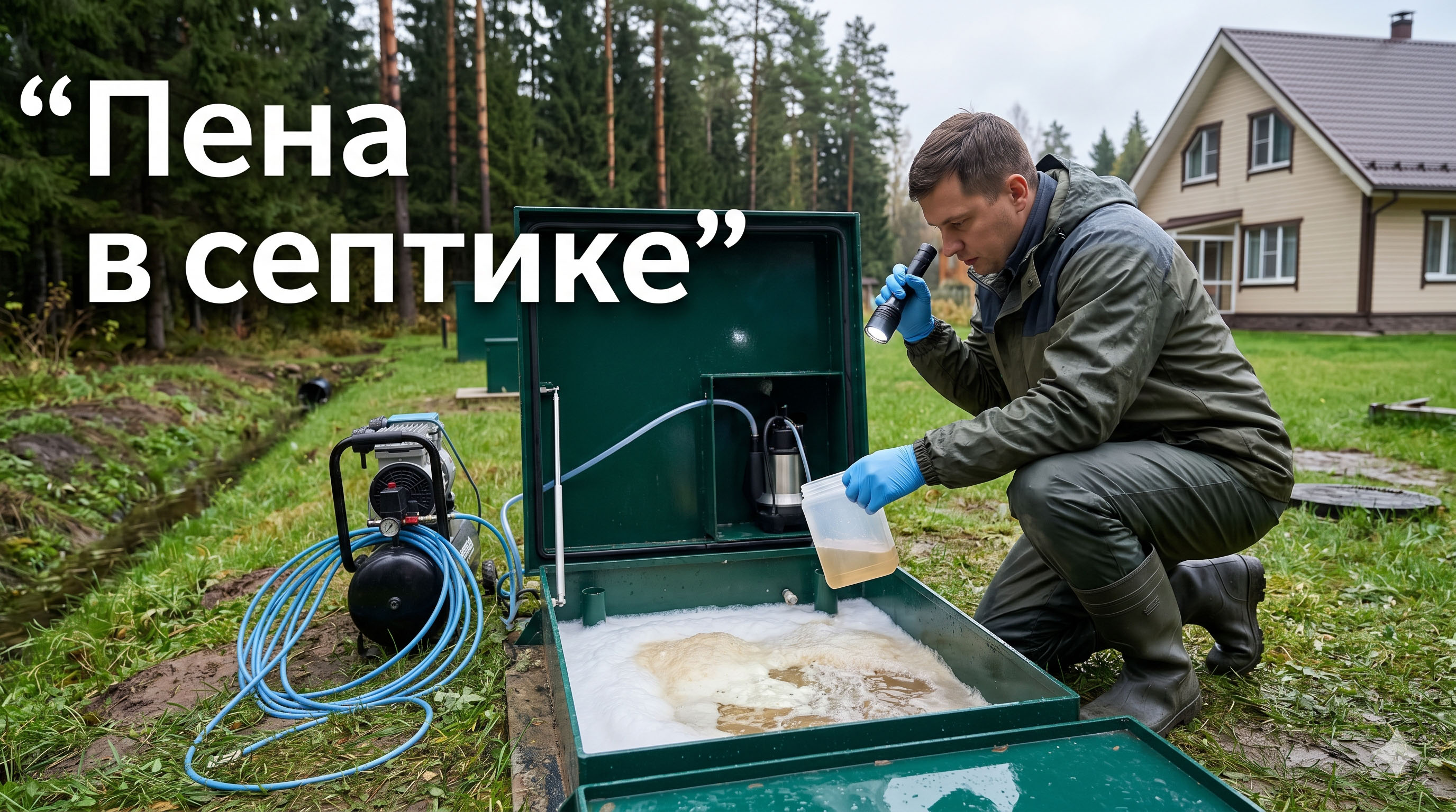 Пена в септике в условиях Ленобласти: причины, диагностика по цвету и безопасные действия