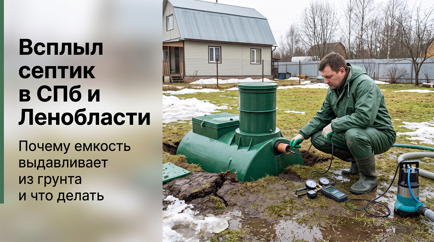 Всплыл септик на участке в СПб и Ленобласти: почему выдавливает емкость и что делать